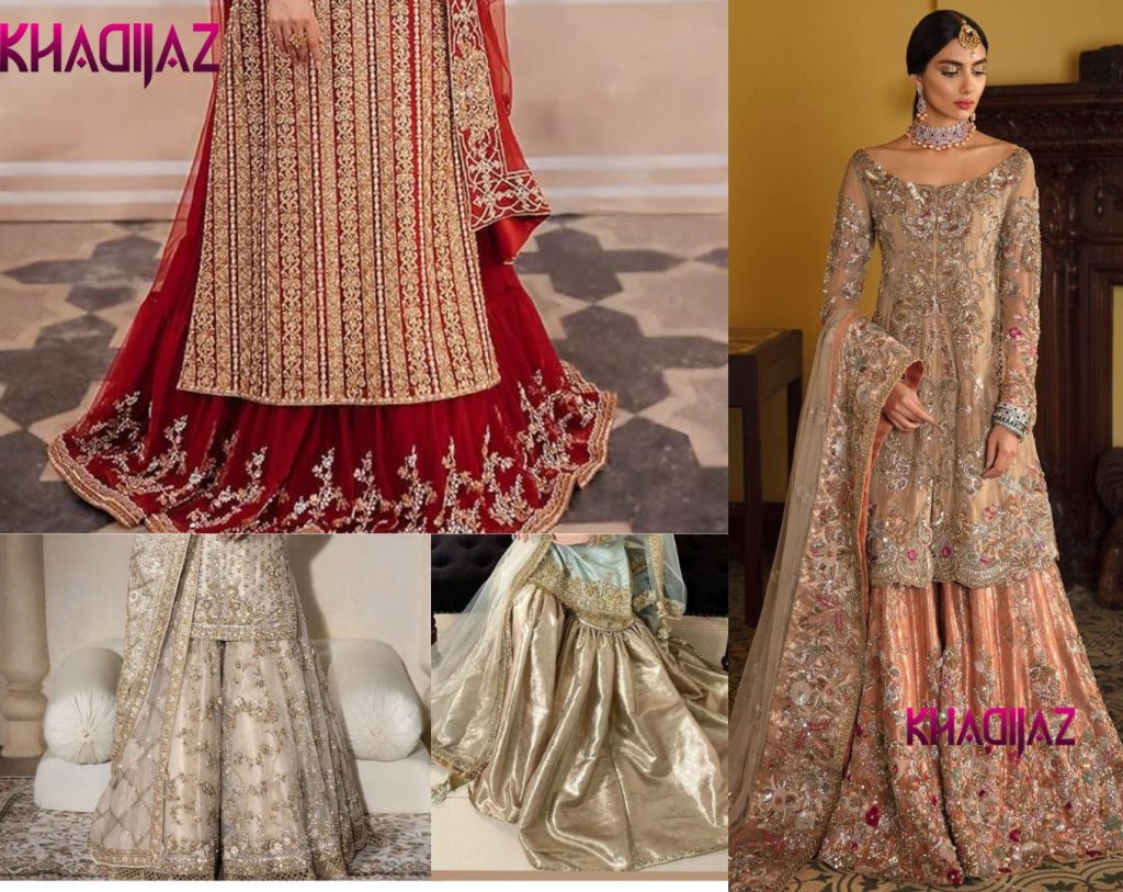 Chic and stylish plazzo or gharara dresses redefining modern bridal fashion for South Asian and Pakistani brides. Explore our collection of elegant ensembles blending traditional craftsmanship with contemporary trends, perfect for your special day